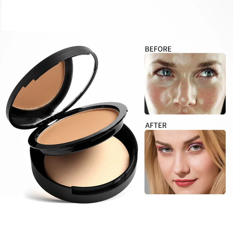 Focallure 3 Colors Face Pressed Powder Oil Control Makeup Mineral Powder Natural Concealer Contour Face Cosmetics