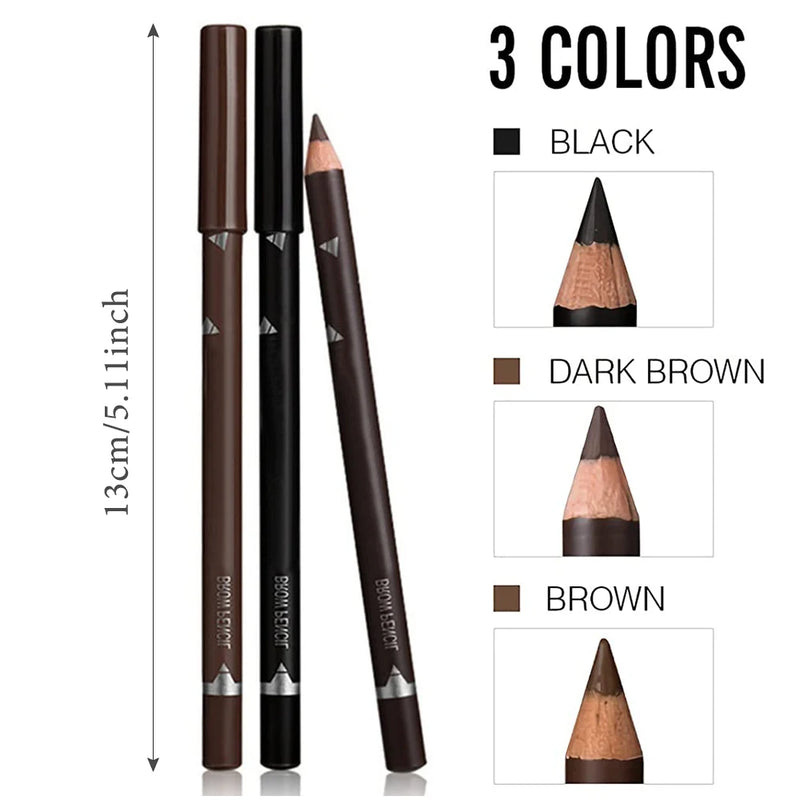 6/12Pcs Waterproof Eye Brow Pencil Professional Women Eye Makeup Pen Easy Color Beauty Cosmetic Beginner Practice Eyebrow Tools