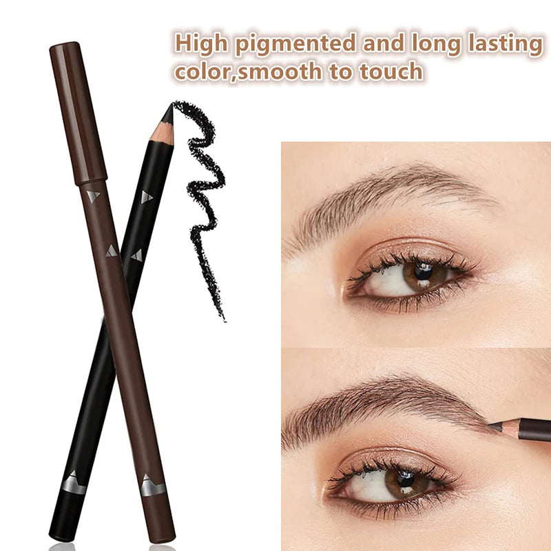 6/12Pcs Waterproof Eye Brow Pencil Professional Women Eye Makeup Pen Easy Color Beauty Cosmetic Beginner Practice Eyebrow Tools